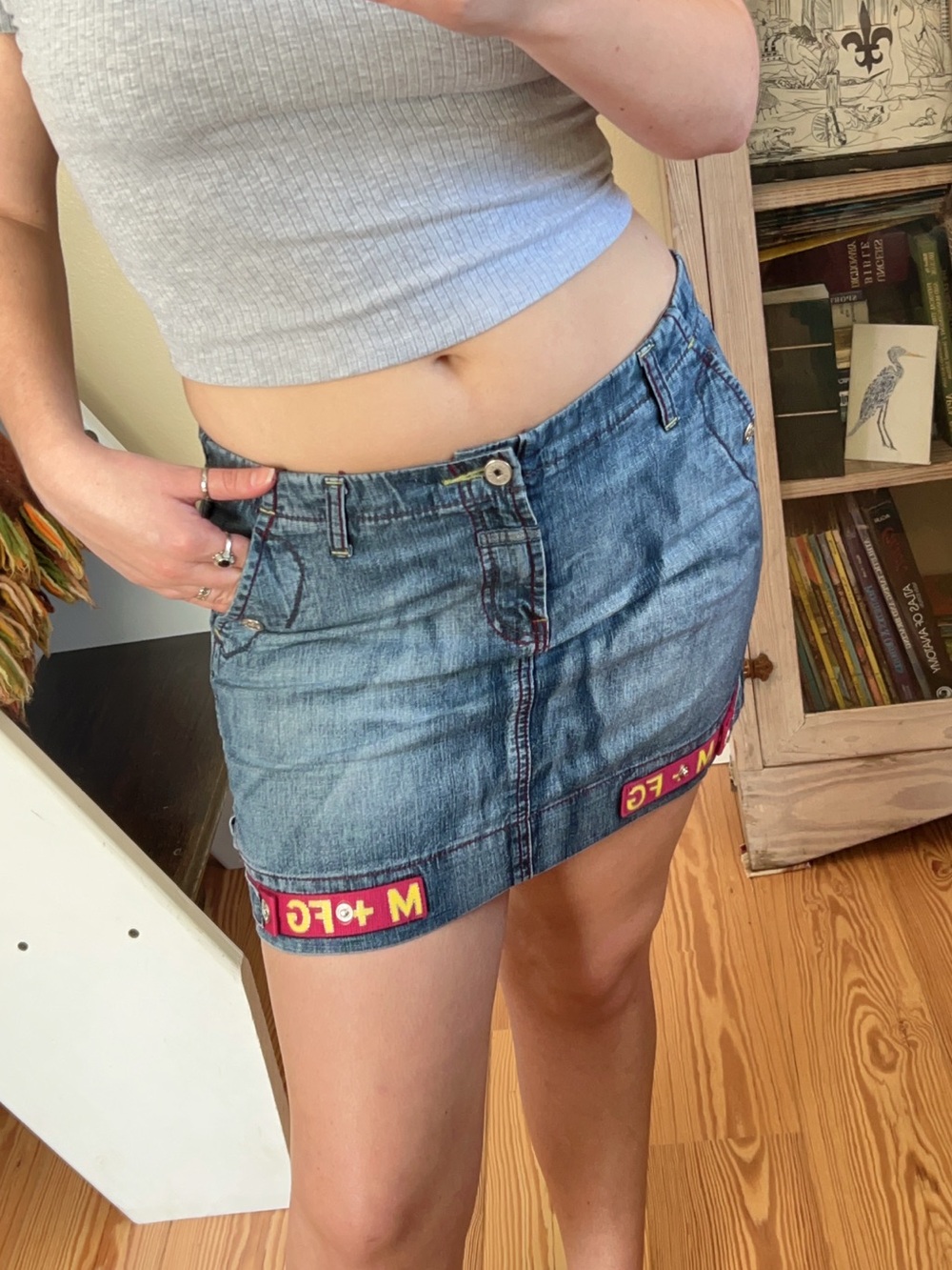 Marithe Francois Girbaud Vintage Y2K Acid Wash Denim Mini Skirt Fitted Indie